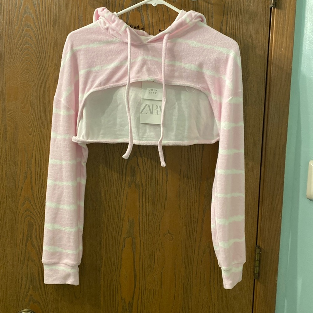 NWT Zara Cropped Hoodie
